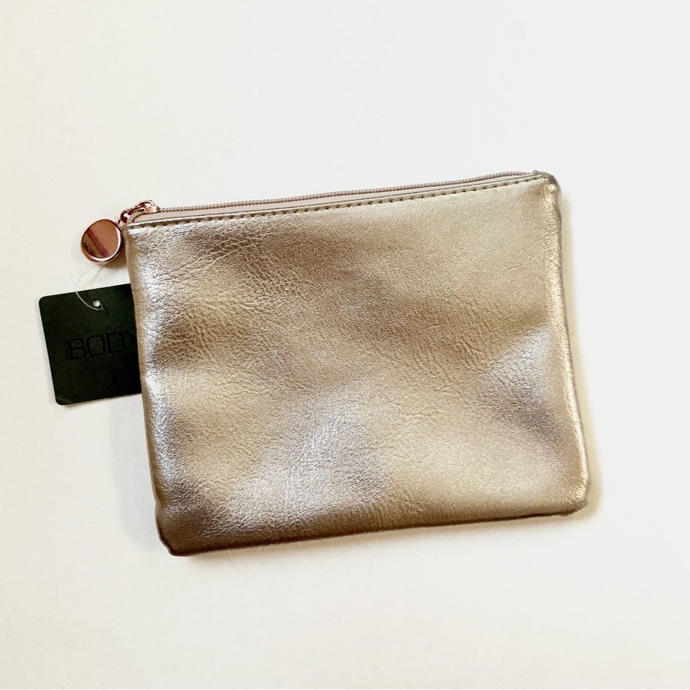Cotton On Beauty Metallic Rose Gold Makeup Zipper Cosmetic Toiletry Travel Bag